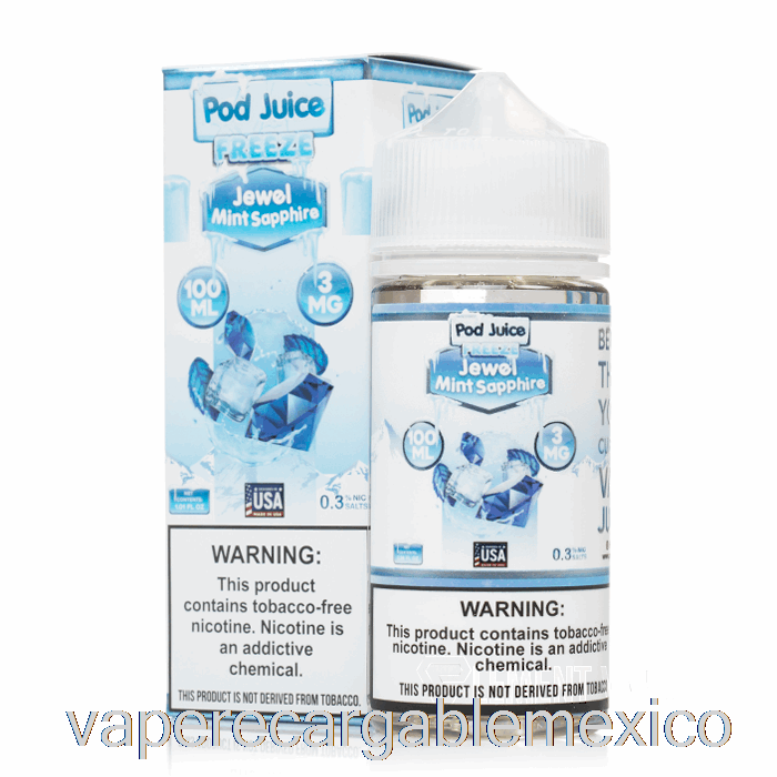 Vape Recargable Frozen Joya Menta Zafiro - Jugo De Vaina - 100ml 6mg